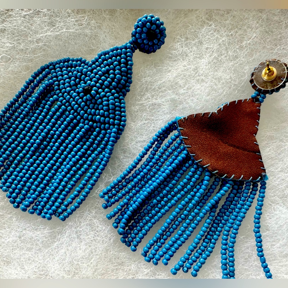 Noonday Collection Beaded Blue Earrings